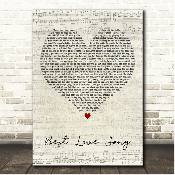 T. Pain Best Love Song Script Heart Song Lyric Print