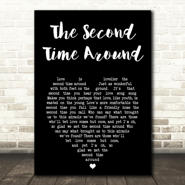 Frank Sinatra The Second Time Around Black Heart Song Lyric Music Art Print