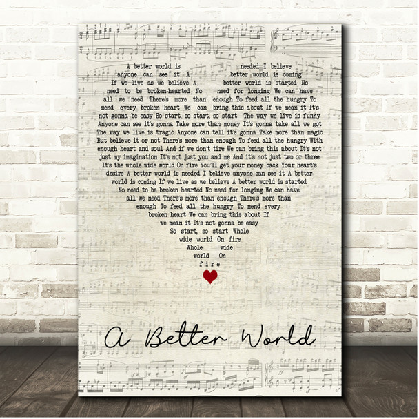 The Monkees A Better World Script Heart Song Lyric Print