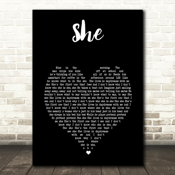 Harry Styles She Black Heart Song Lyric Music Art Print