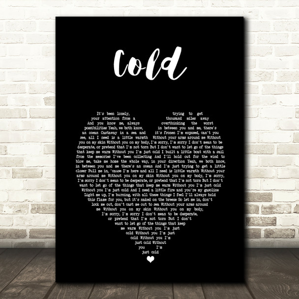 James Blunt Cold Black Heart Song Lyric Music Art Print