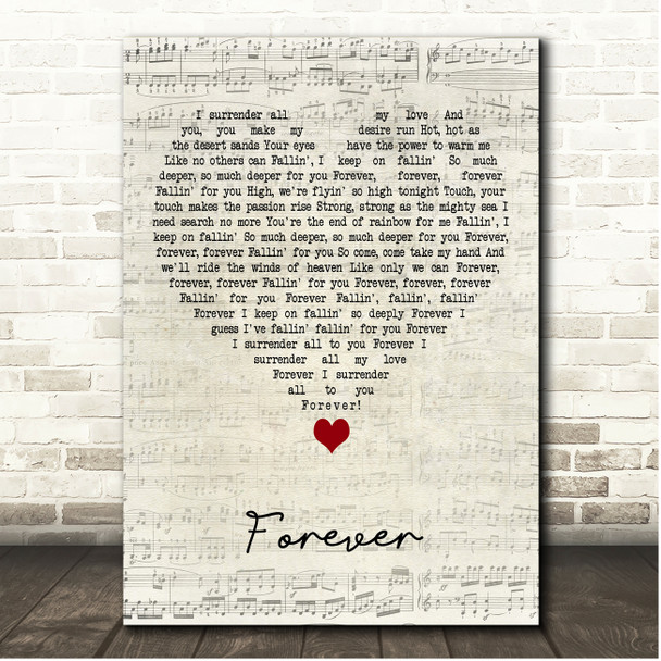 Y&T Forever Script Heart Song Lyric Print
