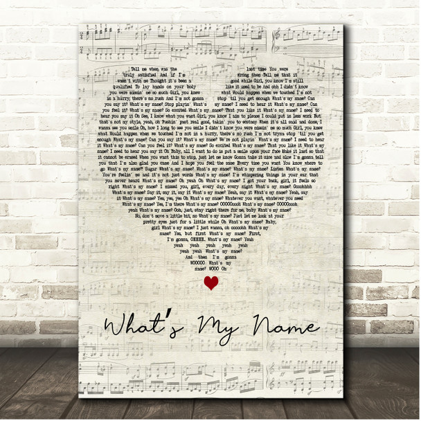 Brian McKnight Whats My Name Script Heart Song Lyric Print