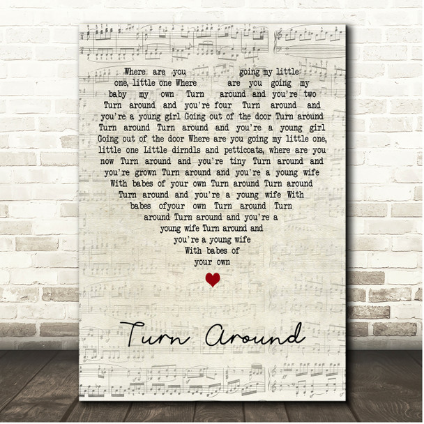 Diana Ross Turn Around Script Heart Song Lyric Print