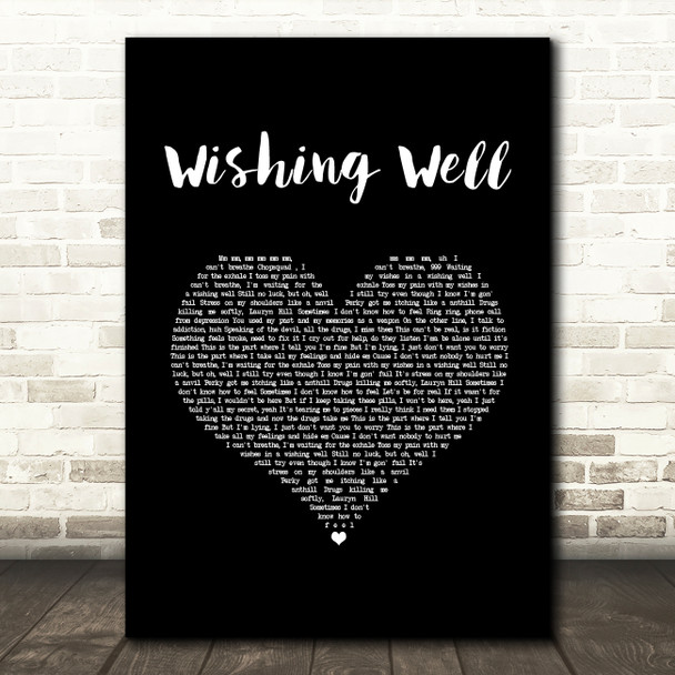 Juice WRLD Wishing Well Black Heart Song Lyric Music Art Print