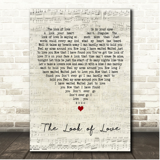 Dusty Springfield The Look of Love Script Heart Song Lyric Print