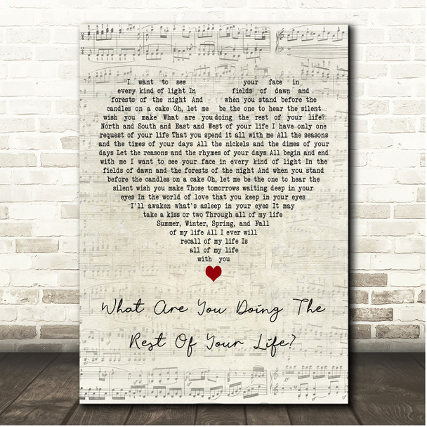Frank Sinatra What Are You Doing The Rest Of Your Life Script Heart Song Lyric Print