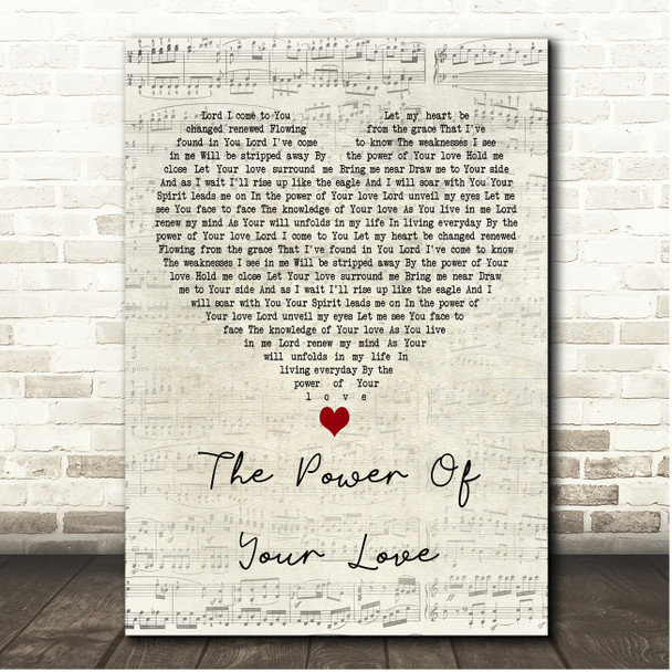 Hillsong The Power Of Your Love Script Heart Song Lyric Print