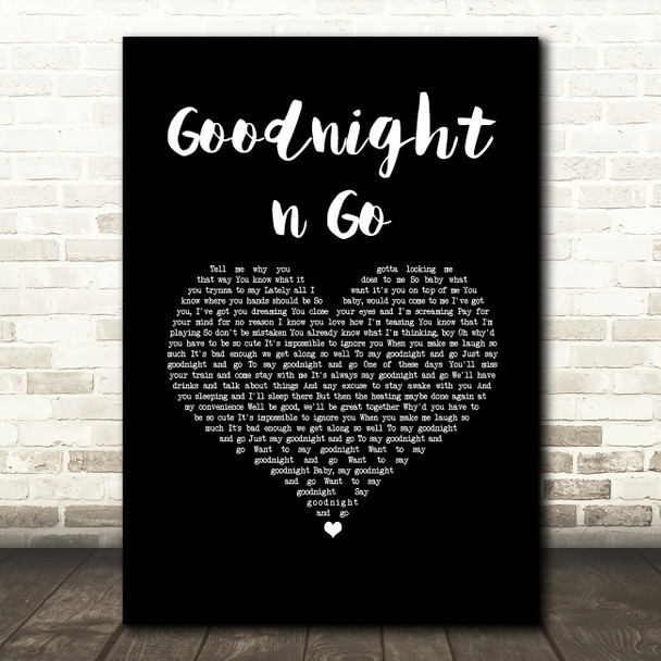 Ariana Grande Goodnight n Go Black Heart Song Lyric Music Art Print