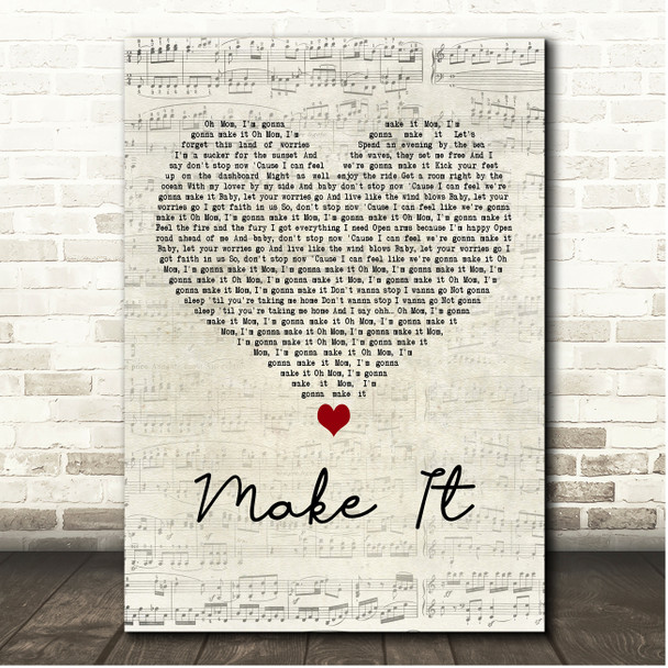 Jake Reese Make It Script Heart Song Lyric Print