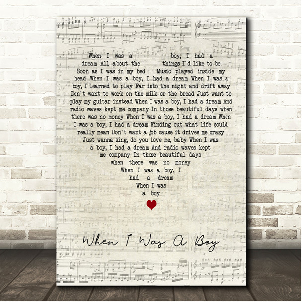 Jeff Lynne's ELO When I Was A Boy Script Heart Song Lyric Print