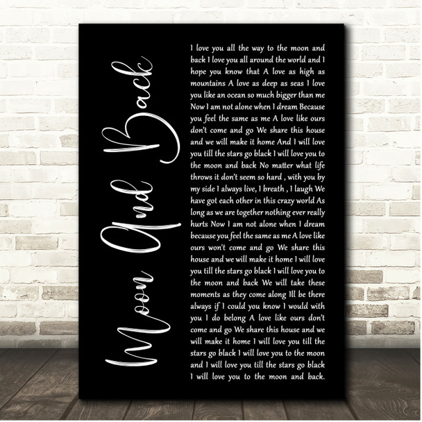 Amy Wadge Moon And Back Black Script Song Lyric Print