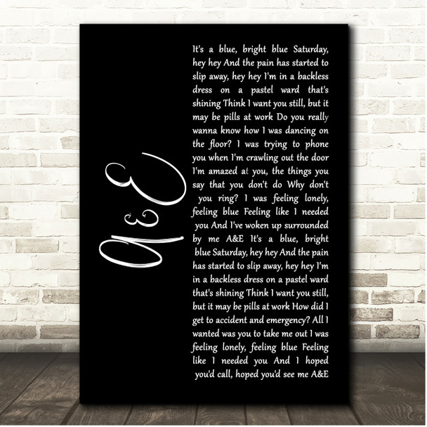 Goldfrapp A&E Black Script Song Lyric Print