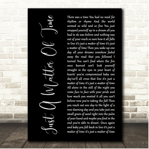 John Cafferty & The Beaver Brown Band Just A Matter Of Time Black Script Song Lyric Print