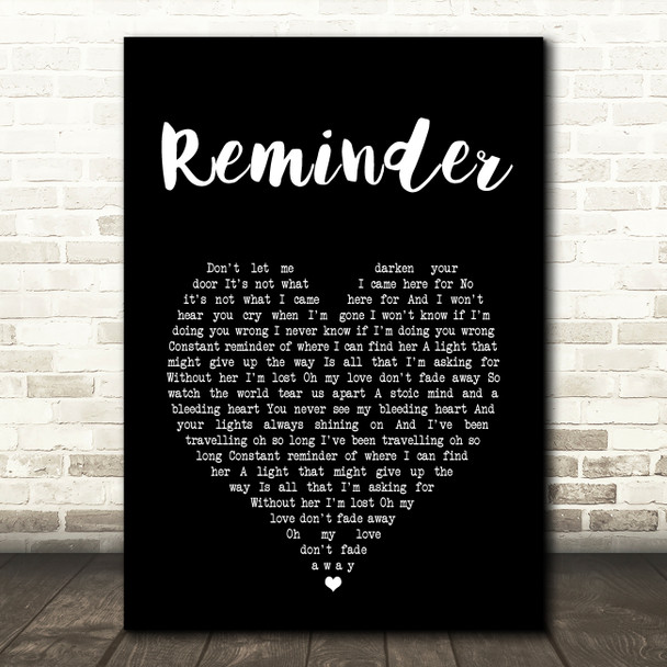 Mumford & Sons Reminder Black Heart Song Lyric Music Art Print