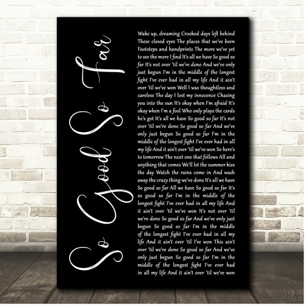 O.A.R. So Good So Far Black Script Song Lyric Print