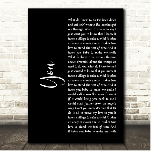 Black Stone Cherry You Black Script Song Lyric Print