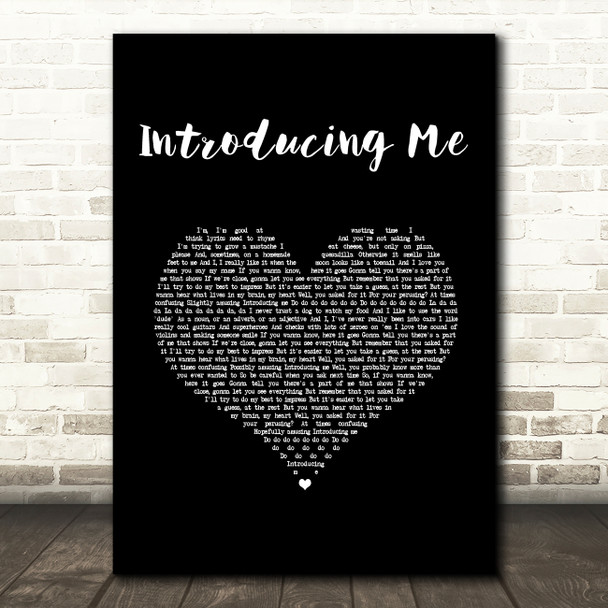 Nick Jonas Introducing Me Black Heart Song Lyric Music Art Print