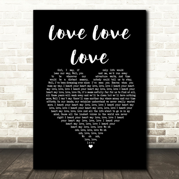 Avalanche City Love Love Love Black Heart Song Lyric Music Art Print