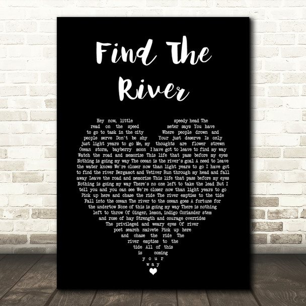 R.E.M. Find The River Black Heart Song Lyric Music Art Print