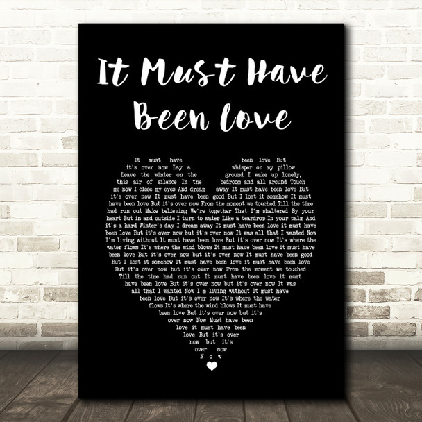 Roxette It Must Have Been Love Black Heart Song Lyric Music Art Print