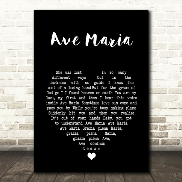Beyoncé Ave Maria Black Heart Song Lyric Music Art Print