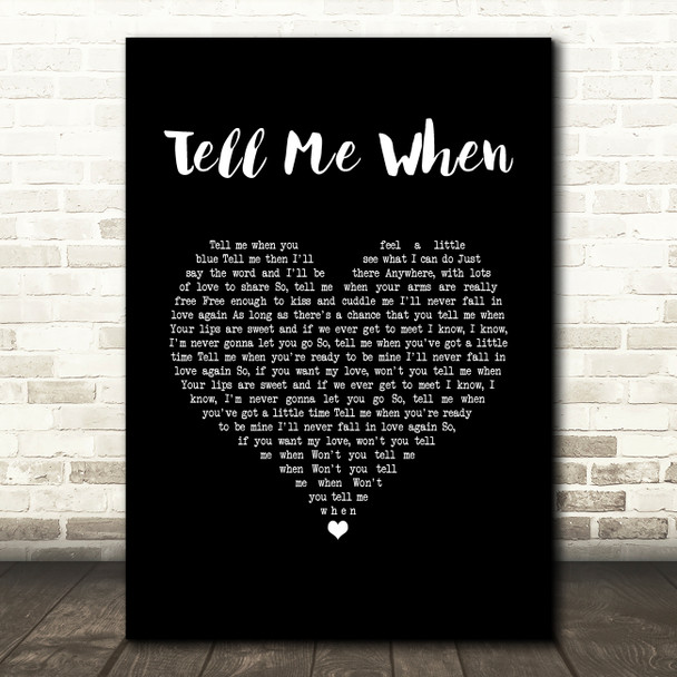 The Applejacks Tell Me When Black Heart Song Lyric Music Art Print