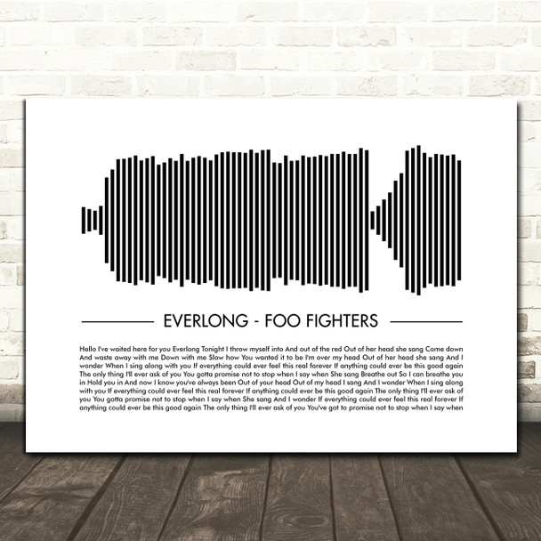 Foo Fighters Everlong Sound Wave Minimal Song Lyric Print