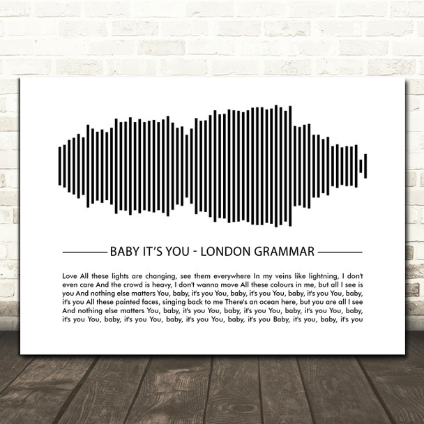 London Grammar Baby Its You Sound Wave Minimal Song Lyric Print
