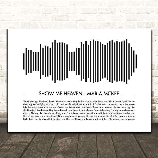 Maria McKee Show Me Heaven Sound Wave Minimal Song Lyric Print
