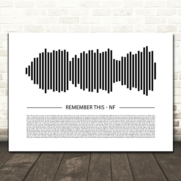 NF Remember This Sound Wave Minimal Song Lyric Print