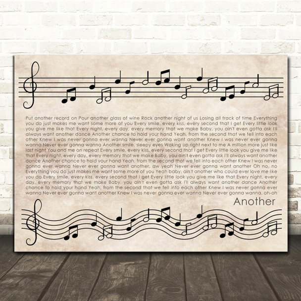Adam Doleac Another Vintage Music Notes Script Song Lyric Print
