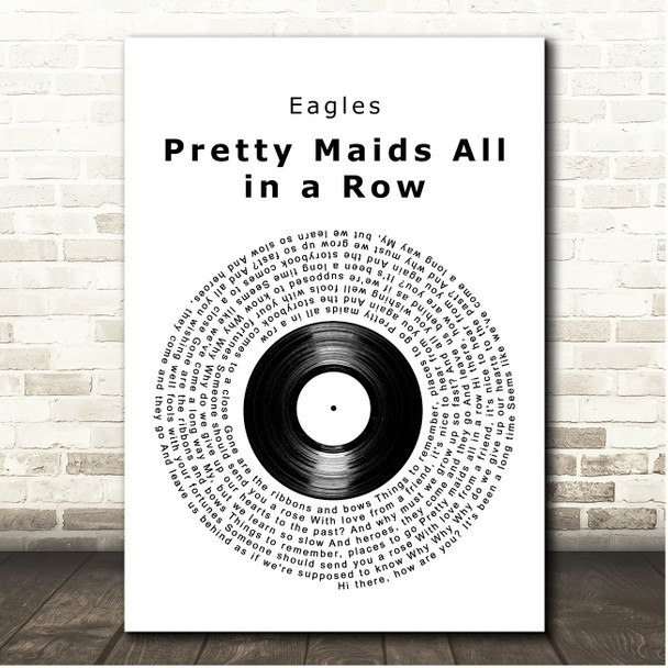Eagles Pretty Maids All in a Row Vinyl Record Song Lyric Print