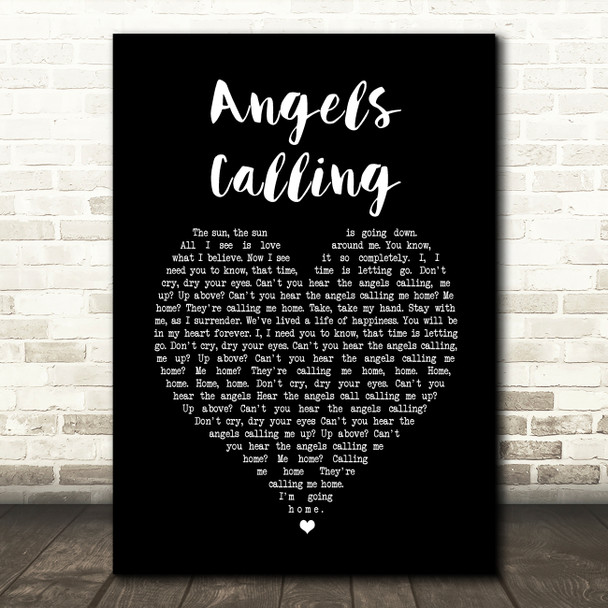 The Tenors Angels Calling Black Heart Song Lyric Music Art Print