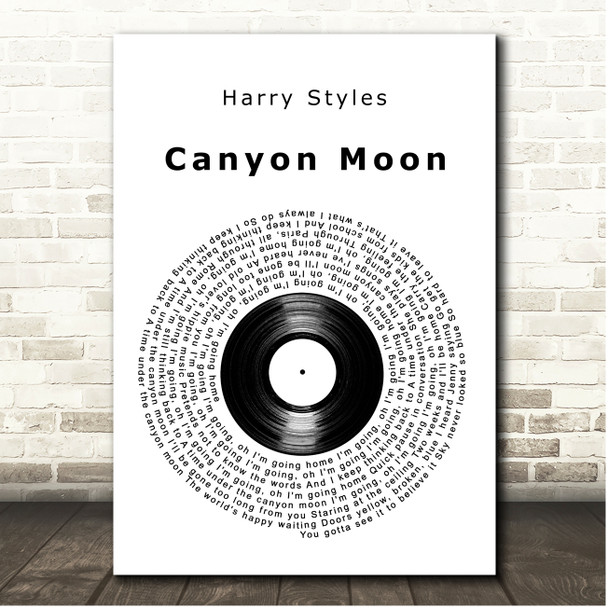 Harry Styles Canyon Moon Vinyl Record Song Lyric Print