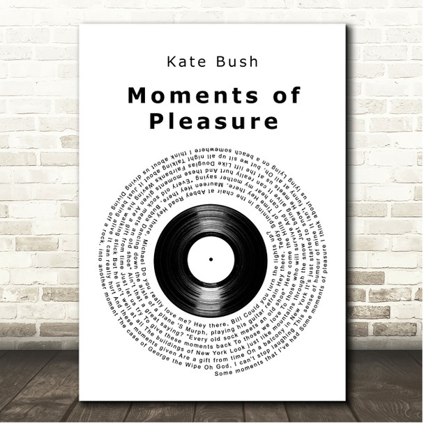 Kate Bush Moments of Pleasure Vinyl Record Song Lyric Print
