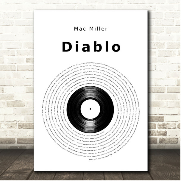 Mac Miller Diablo Vinyl Record Song Lyric Print
