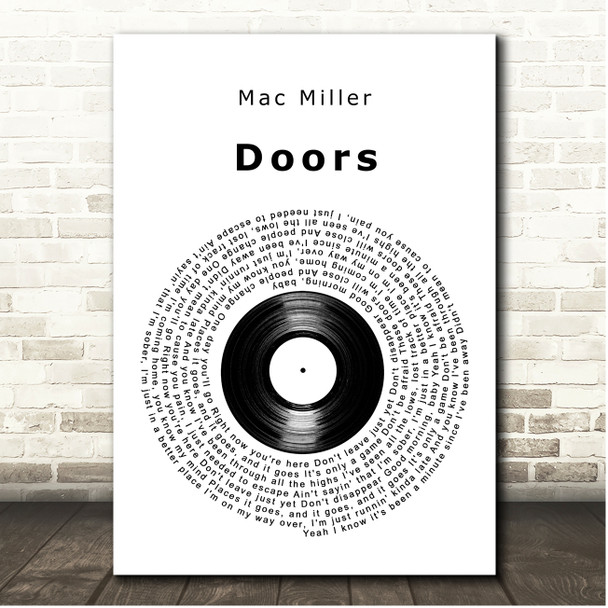 Mac Miller Doors Vinyl Record Song Lyric Print