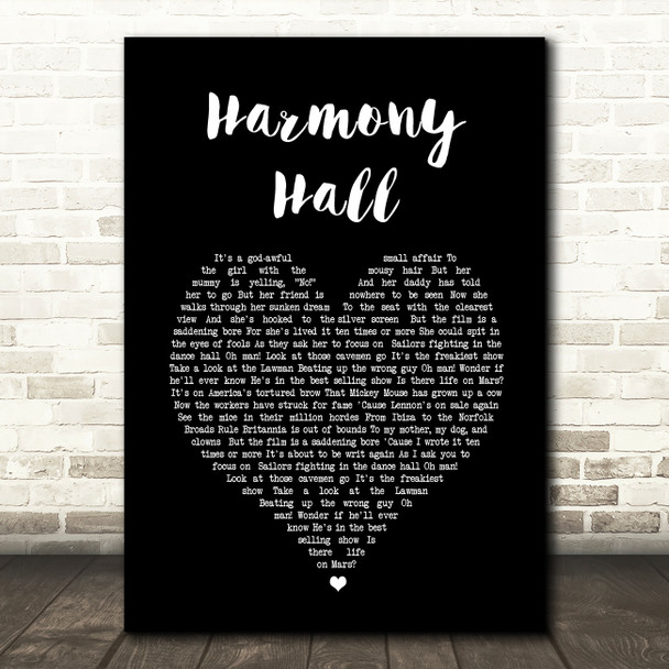 Vampire Weekend Harmony Hall Black Heart Song Lyric Music Art Print