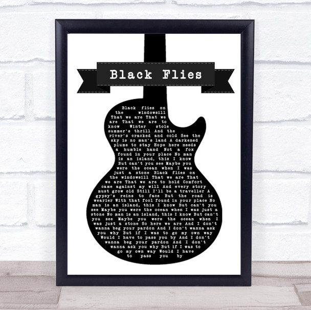 Ben Howard Black Flies Black & White Guitar Song Lyric Quote Music Print