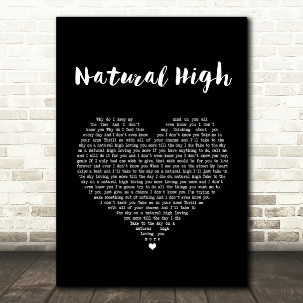 Bloodstone Natural High Black Heart Song Lyric Music Art Print