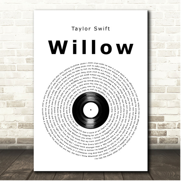 Taylor Swift Willow Vinyl Record Song Lyric Print