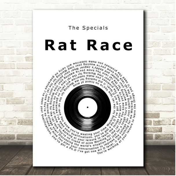 The Specials Rat Race Vinyl Record Song Lyric Print