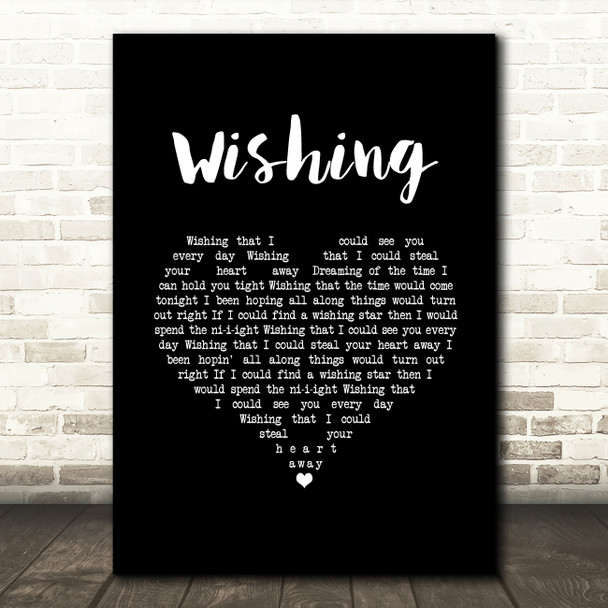 Buddy Holly Wishing Black Heart Song Lyric Music Art Print