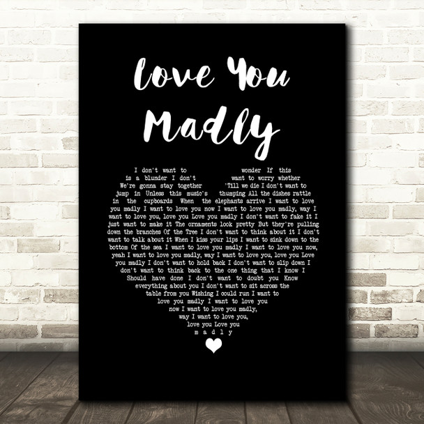 Cake Love You Madly Black Heart Song Lyric Music Art Print