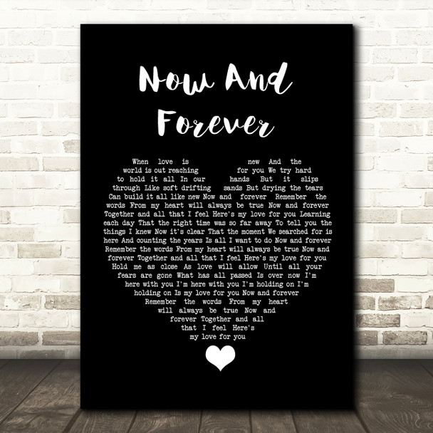 Air Supply Now And Forever Black Heart Song Lyric Quote Music Print