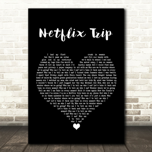 AJR Netflix Trip Black Heart Song Lyric Quote Music Print