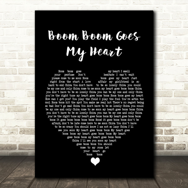 Alex Swings Oscar Sings Boom Boom Goes My Heart Black Heart Song Lyric Quote Music Print