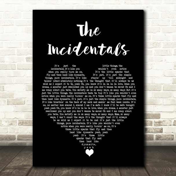 Alisha's Attic The Incidentals Black Heart Song Lyric Quote Music Print