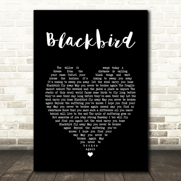 Alter Bridge Blackbird Black Heart Song Lyric Quote Music Print
